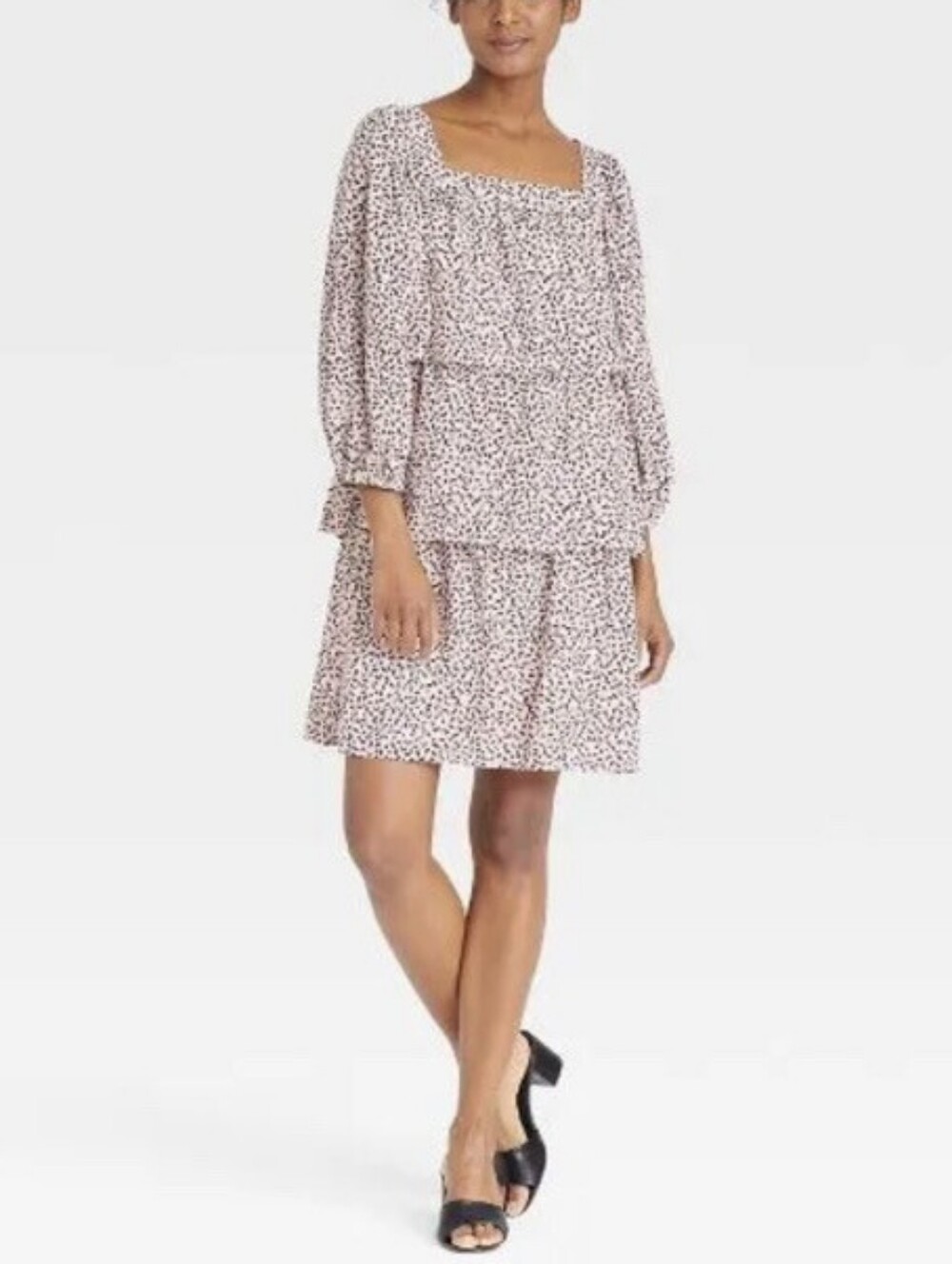 Who What Wear Pink Layered Tiered Ruffle Mini Dress